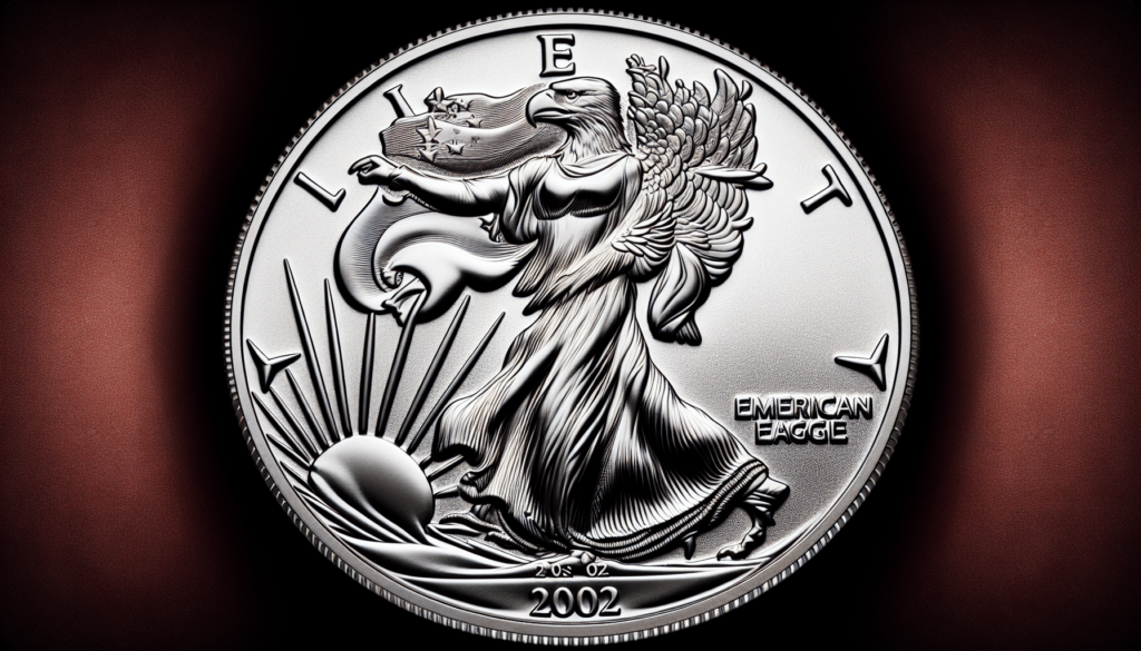 2002 - (W) 1 oz American Eagle Silver Eagle Coin Gem Uncirculated (First Strike - Struck at West Point - Flag Label) $1 PCGS GEMUNC