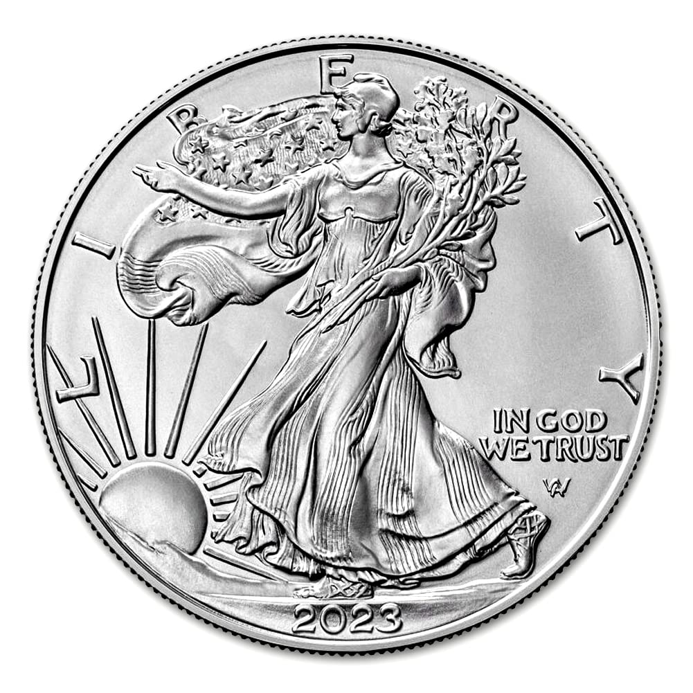 2023 1 oz American Silver Eagle Coin Brilliant Uncirculated with Certificate of Authenticity $1 Seller BU