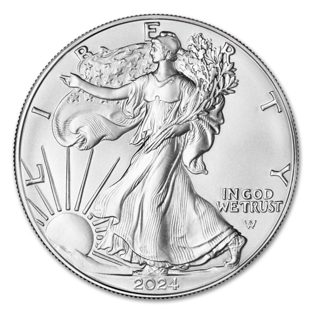 2024 1 oz American Silver Eagle Coin Brilliant Uncirculated with Certificate of Authenticity $1 BU
