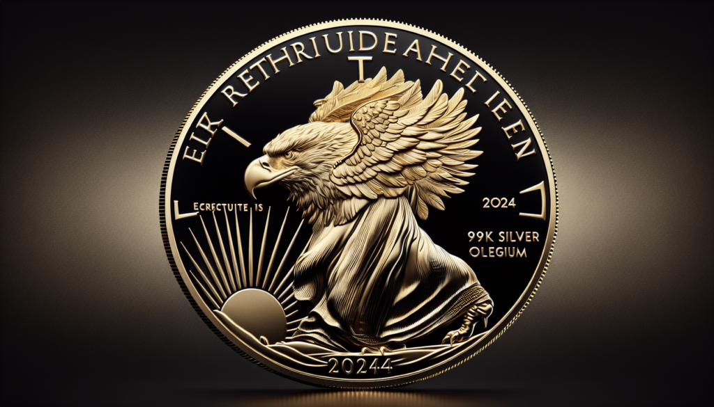 2024 BLACK RUTHENIUM 1 Oz 999 Silver American Eagle Coin 24K Gold Gilded 2-Sided