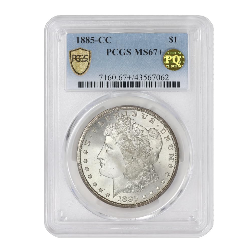 1885 CC American Silver Morgan Dollar MS-67+ PQ Approved $1 MS67+ PCGS