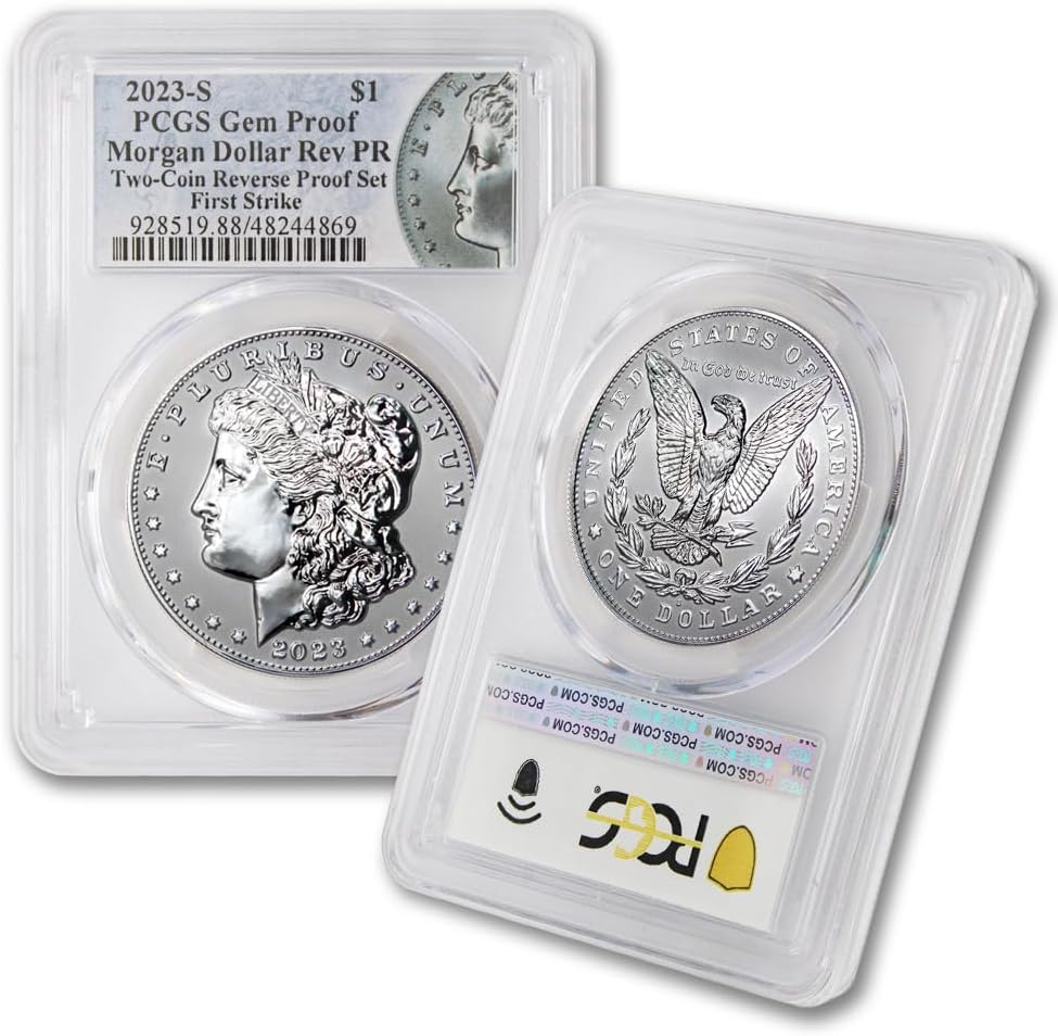 2023 S Set of (2) American Silver Morgan and Peace Dollar Reverse Proof Coins Gem Proof (First Strike) $1 GEMPR PCGS