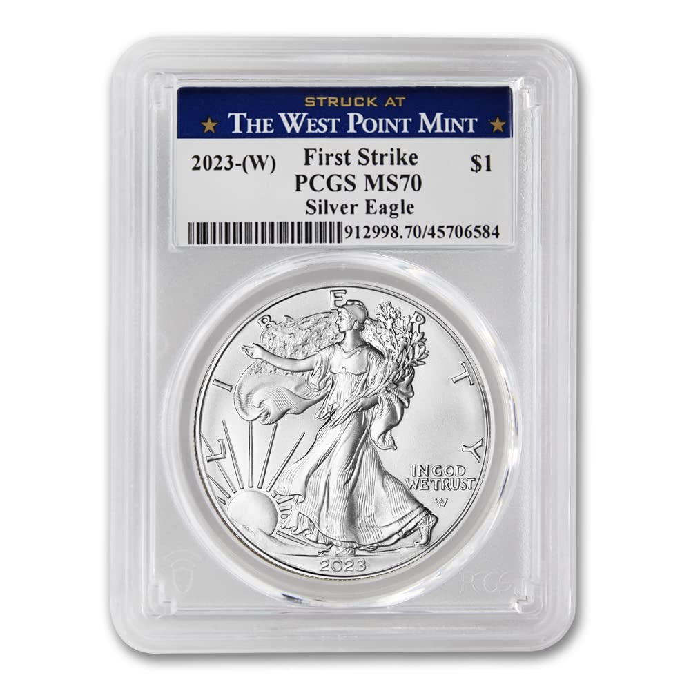 2023 (W) 1 oz American Silver Eagle Coin MS-70 (First Strike - Struck at The West Point Mint) $1 PCGS MS70