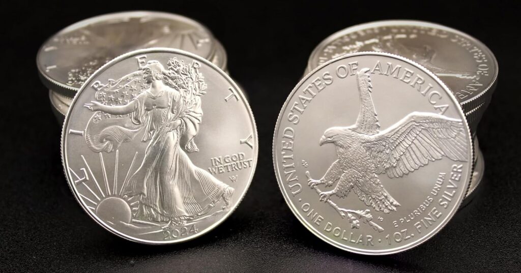 2024-1 oz American Eagle Silver Bullion Coin Brilliant Uncirculated in Capsule with Luxury LED Lighted Presentation Box and a Certificate of Authenticity $1 Seller BU